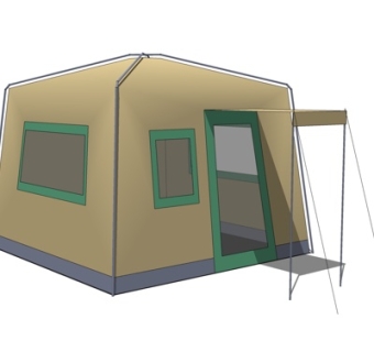 现代户外帐篷su模型