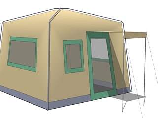 现代户外帐篷su模型