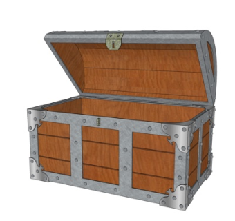 现代实木箱子su模型