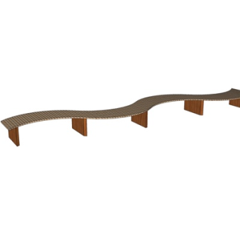 现代实木长桥su模型