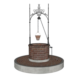 工业风水井小品su模型