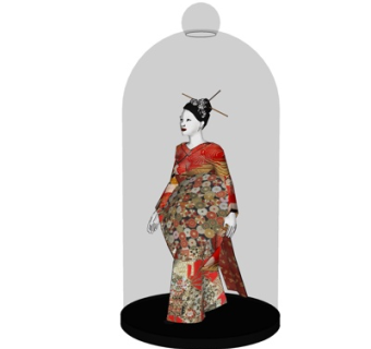 日式人物摆件su模型