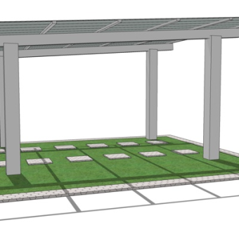 现代凉亭su模型