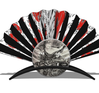 中式雕塑扇子摆件su模型