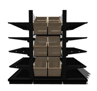 现代超市货架su模型