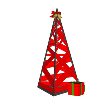 现代圣诞礼物摆件su模型