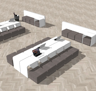 现代风格办公桌椅 北欧简约风办公桌椅 休闲室桌椅 休息室自习室组合桌椅 学校儿童桌椅套装