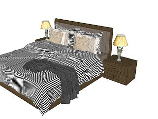 美式风格双人床 欧式风格 法式风格 古典风格 北欧简约风双人床 单人床 床组合 枕头床单被子 台灯配套