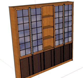 书柜展示柜sketchup模型下载