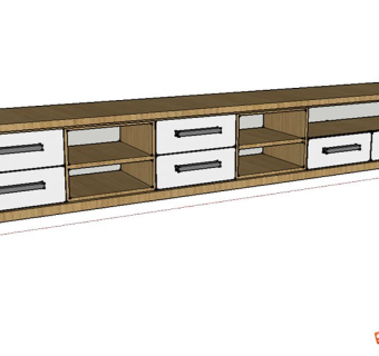 现代简约电视柜sketchup模型下载