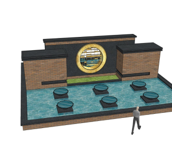 欧式景墙sketchup模型下载