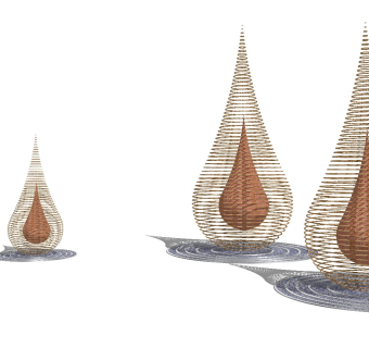 现代景观雕塑 水滴雕塑su模型