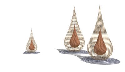 现代景观雕塑 水滴雕塑su模型