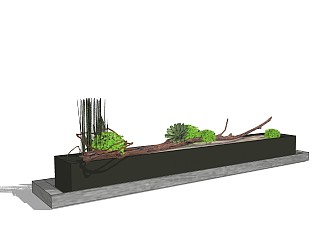 现代简约盆栽植物su模型