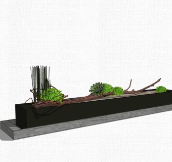 现代简约盆栽植物su模型