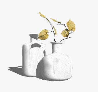 精品装饰花艺花瓶 绿植盆栽su模型