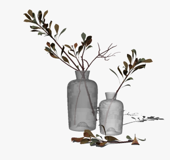 精品装饰花艺花瓶 绿植盆栽su模型