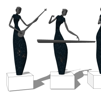 现代创意人物雕塑SU模型