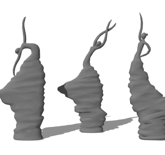 现代创意人物雕塑SU模型