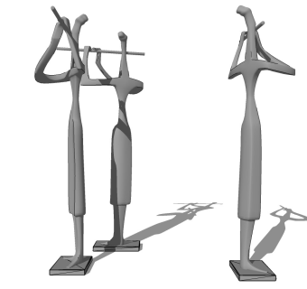 现代创意人物雕塑SU模型