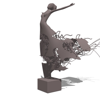 现代创意人物雕塑SU模型