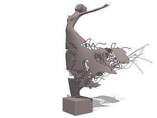 现代创意人物雕塑SU模型