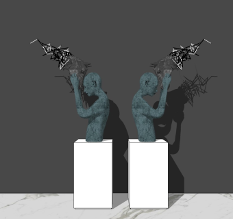 创意人像雕塑SU模型