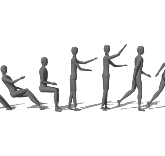 现代创意人物雕塑SU模型