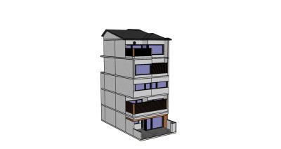 5层别墅建築物SU模型