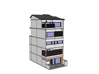 5层别墅建築物SU模型