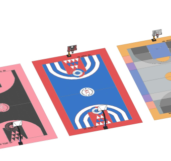 现代风格篮球场