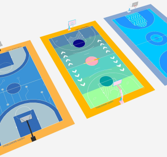 现代风格篮球场