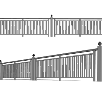 现代护栏su模型下载