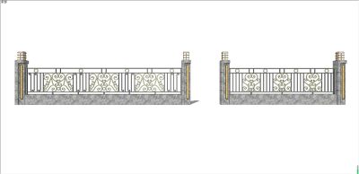 欧式护栏su模型下载