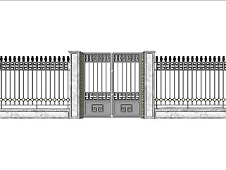 中式庭院门围栏