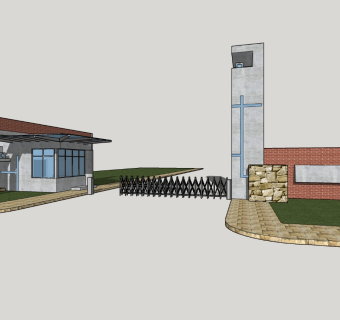 现代大门SU模型下载