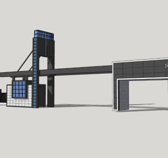 现代大门SU模型下载