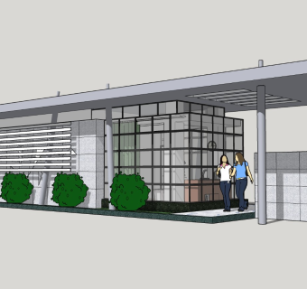 现代大门SU模型下载