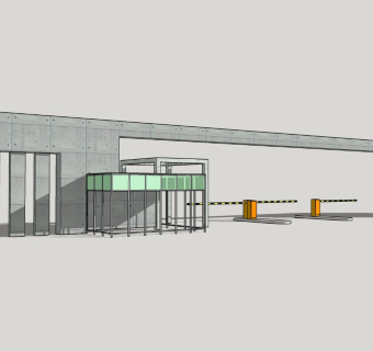 现代园区大门SU模型下载