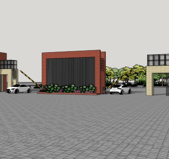 现代大门SU模型下载