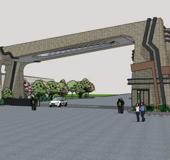 现代大门SU模型下载