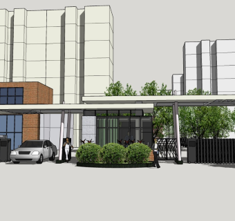 现代大门SU模型下载