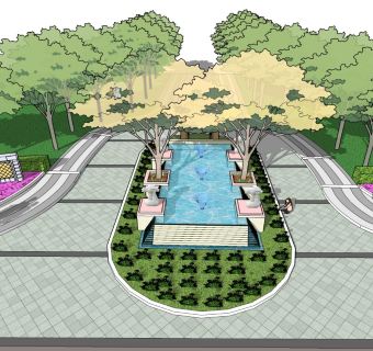 公园SU模型下载