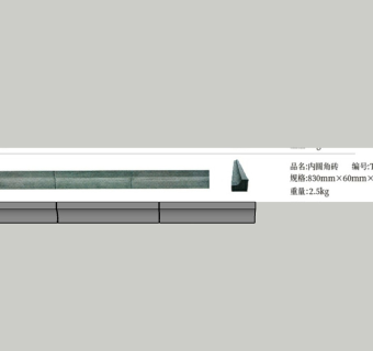 古建砖雕线条-内圆角砖