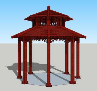 双层八角凉亭