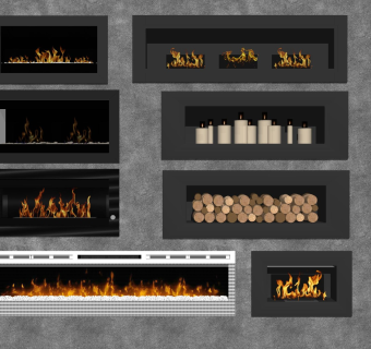 现代装饰壁炉组合电子壁炉蒸汽壁炉玻璃壁炉火焰火苗烛台木柴堆