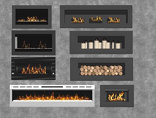 现代装饰壁炉组合电子壁炉蒸汽壁炉玻璃壁炉火焰火苗烛台木柴堆