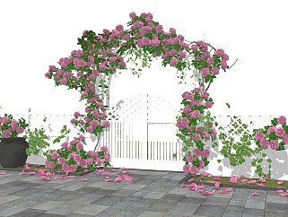现代花架花拱门廊架植物攀爬架玫瑰花架围墙攀爬植物木栅栏木拱门