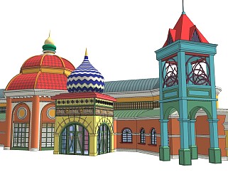 欧式建筑俄罗斯建筑模型