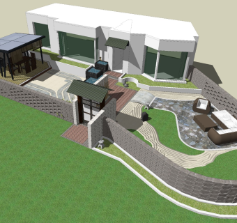 日式庭院景观、民宿景观